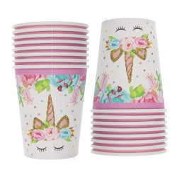 Kubeczki Papierowe JEDNOROŻEC - 8szt