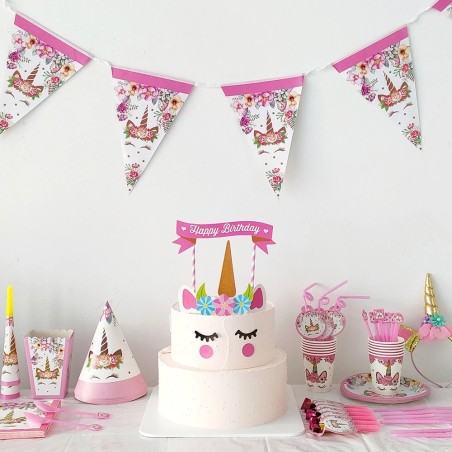 Papierowe Kubki urodzinowe JEDNOROŻEC 10szt