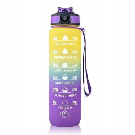 Bidon Motywacyjny 1000 ml Sportowy 1L / Butelka na Wodę / Podziałka+Gratis
