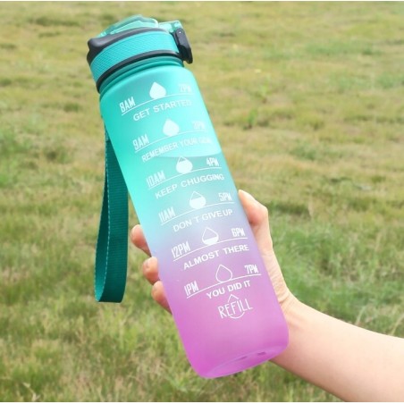 Bidon Motywacyjny 1000 ml Sportowy 1L / Butelka na Wodę / Podziałka+Gratis