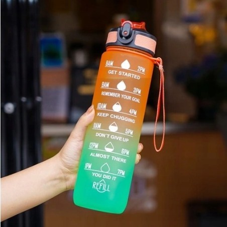 Bidon Motywacyjny 1000 ml Sportowy 1L / Butelka na Wodę / Podziałka+Gratis