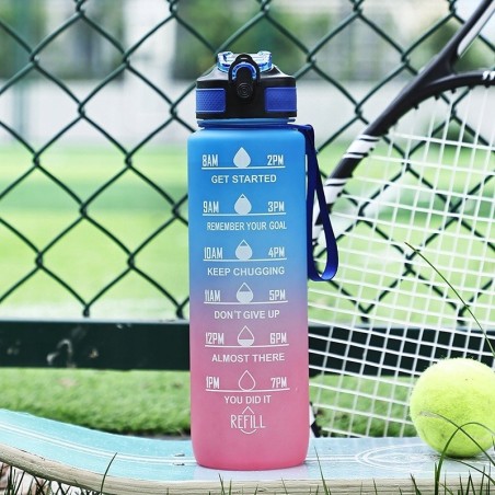 Bidon Motywacyjny 1000 ml Sportowy 1L / Butelka na Wodę / Podziałka+Gratis