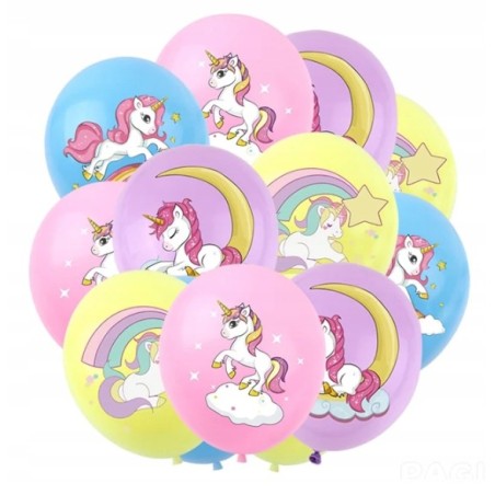 Balony z Nadrukiem - JEDNOROŻEC - 10szt