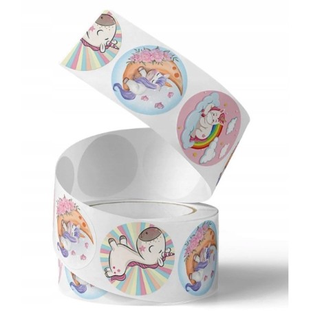 Naklejki okragle Jednorozec VintageSticker Etykieta Dekoracyjna 500 