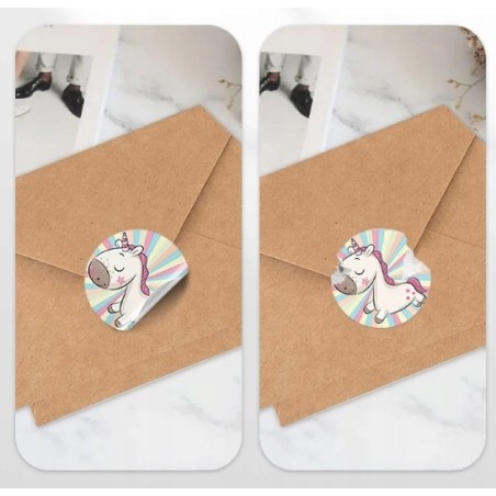 Naklejki okrągłe Jednorożec VintageSticker Etykieta Dekoracyjna 500 szt