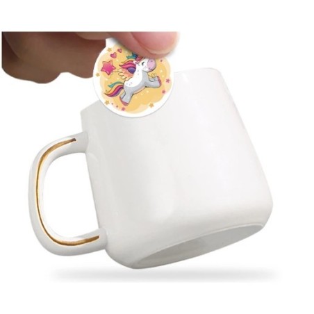 Naklejki okrągłe Jednorożec VintageSticker Etykieta Dekoracyjna 500 szt