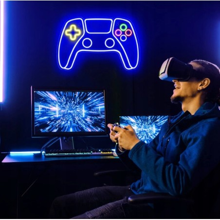 Lampka Neon Pad Joystick Playstation 5 / PS5 / Duża 28cm*42cm