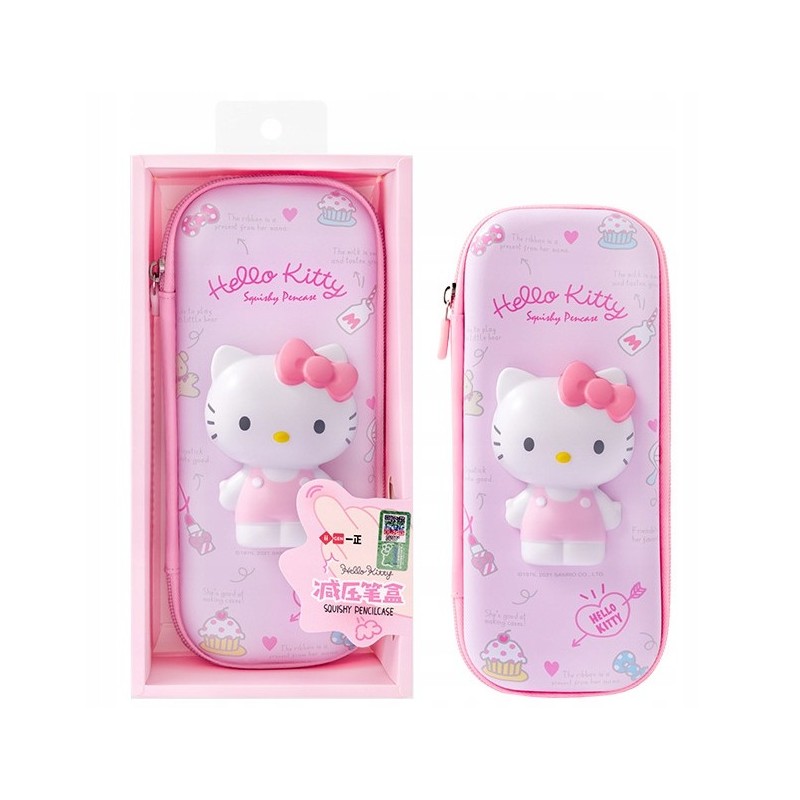 Piórnik Hello Kitty Squishy Szkolny jednokomorowy - różowy