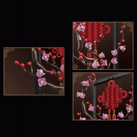 Klocki Konstrukcyjne Kwiat Mould King Flower World Plum Chinese Knot 1078el