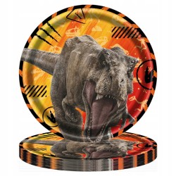 Talerzyki Jednorazowe DINOZAUR Jurrasic URODZINY papierowe DUZE 23cm