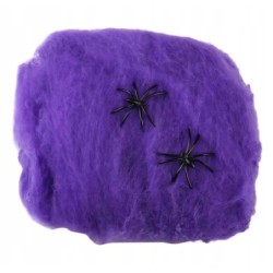 Sztuczna pajeczyna z pajakami / dekoracje HALLOWEEN / PAJAKI / fiole 2