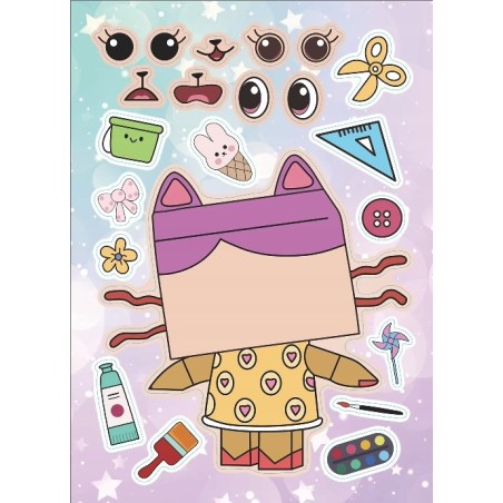 Wyklejanka manualna dla dzieci Koci Domek Gabi Naklejka Naklejki 12 Arkuszy