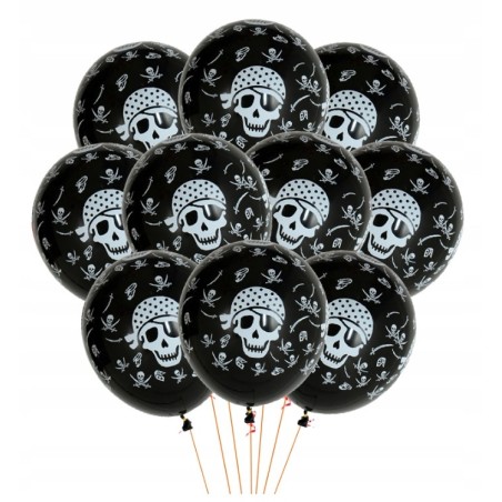 Balony z Nadrukiem PIRACI CZASZKA 10szt