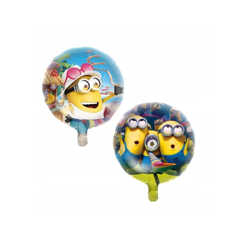 Balon Foliowy Na Hel OKRĄGŁY - MINIONKI - śr. 45cm