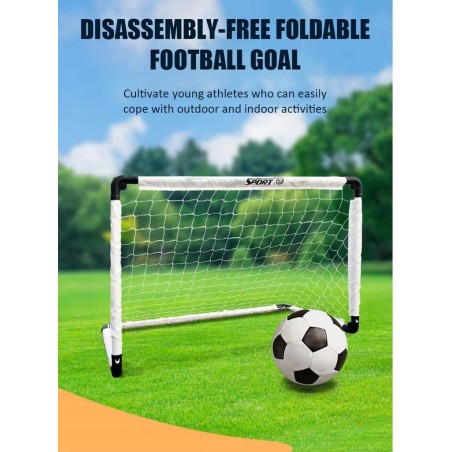 Przenośna składana bramka do piłki nożnej + piłka / sprzęt treningowy