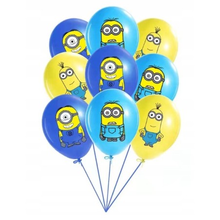 Balony z Nadrukiem MINIONKI 9szt