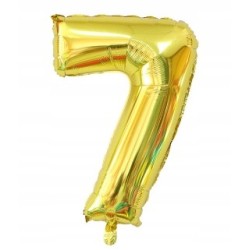 Balon Foliowy Na Hel CYFRA 7 kolor ZLOTY 80CM