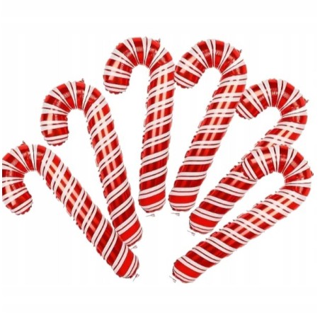 Balon Foliowy Swiateczny Boze Narodzenie Laska Lizak CZERWONY 35*82c