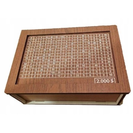 Skarbonka wykreślana 5000 drewinana 5 tyś