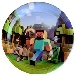 Talerzyki Jednorazowe MINECRAFT sr. 23cm 10szt
