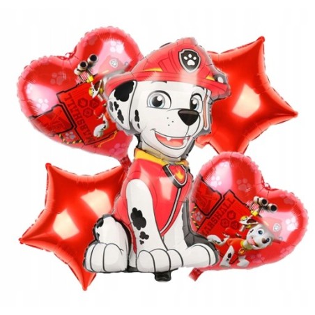 Balon Foliowy na Hel Zestaw - PSI PATROL - Różowy - 5szt