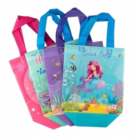 Torebki prezentowe Syrenki Mermaid Urodziny Party 23x22cm 4 szt