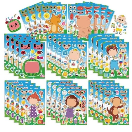 Wyklejanka manualna dla dzieci Cocomelon Naklejka Naklejki 16 szt