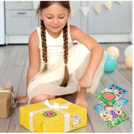 Wyklejanka manualna dla dzieci Cocomelon Naklejka Naklejki 16 szt