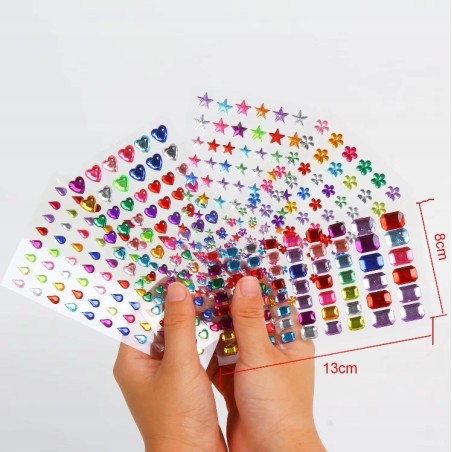 Diamenciki diamenty naklejki na twarz kryształki 3D zestaw 10 sztuk