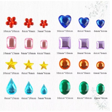 Diamenciki diamenty naklejki na twarz kryształki 3D zestaw 10 sztuk