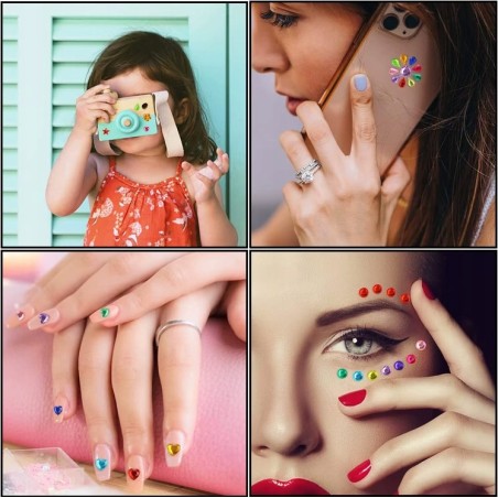 Diamenciki diamenty naklejki na twarz kryształki 3D zestaw 10 sztuk