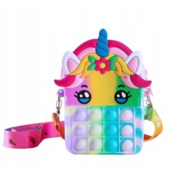 Urocza silikonowa torebka z funkcja Pop It motyw jednorozca