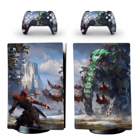 Naklejki Skorki na PlayStation 5 oraz Pady Motyw Horizon Zero Dawn