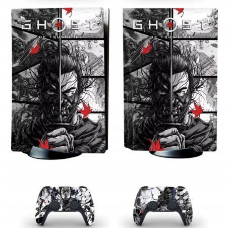 Naklejki Skorki na PlayStation 5 oraz Pady Motyw Ghost of Tsushima