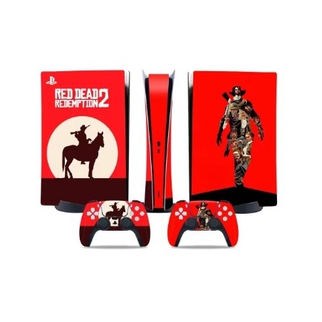 Naklejki Skorki na PlayStation 5 oraz Pady Motyw Red Dead Redemption