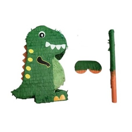 Pinata Piniata Dinozaur z Kijem i Opaska na Oczy / Duza 38x25x9cm / 
