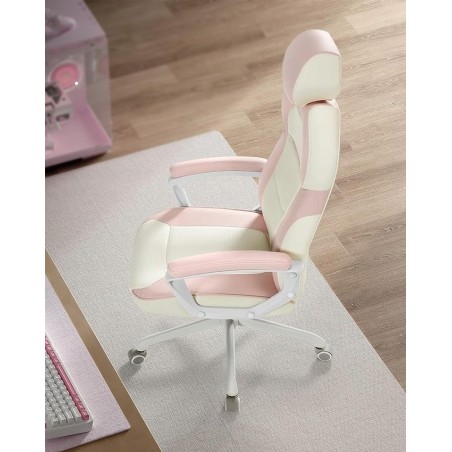 Fotel Gamingowy / Krzesło Biurowe / do 150 kg / Pastelowy róż / Regulowany