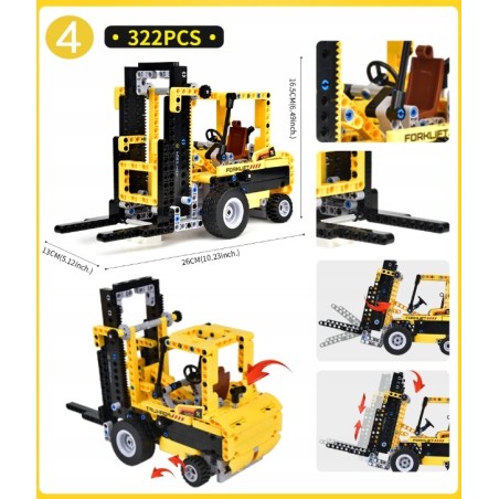 Klocki HUIQIBAO - Wózek widłowy - 322 pcs