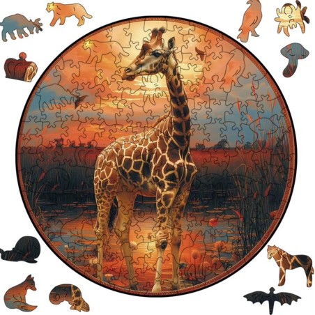 Drewniane puzzle / Wooden Puzzle / Żyrafa / Duży Format A3 / 180 el.