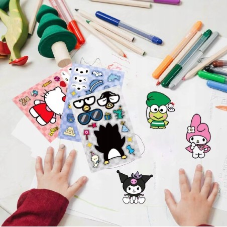 Wyklejanka manualna dla dzieci Hello Kitty Kuromi Naklejka Naklejki 8 szt