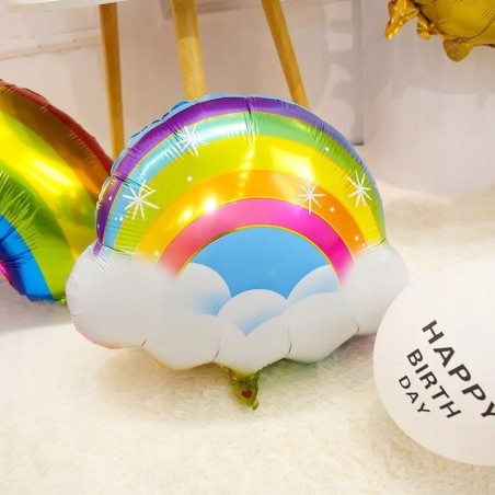 Balon Foliowy Tęcza Chmurka Urodziny Birthday Kolorowe Party
