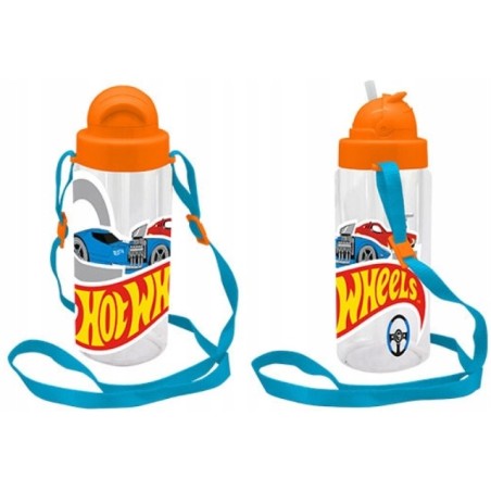 Butelka na wode ze slomka dla dzieci Hot Wheels 500 ml Licencja