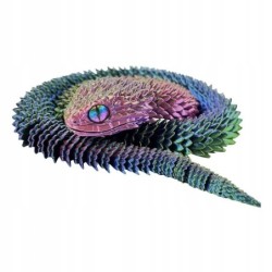 Figurka / Smok / Waz z luskami 3D / Fantasy / Kolorowa Dekoracja / 4