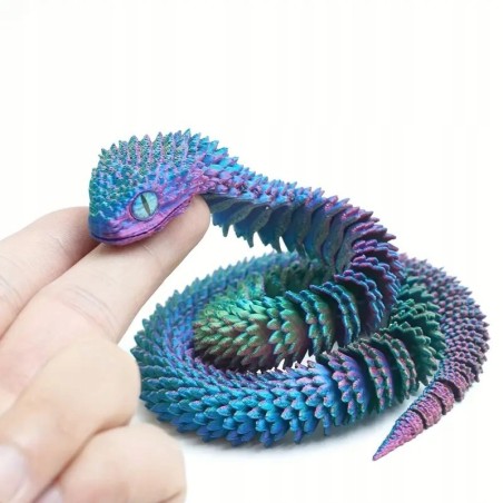 Figurka / Smok / Wąż z łuskami 3D / Fantasy / Kolorowa Dekoracja / 40 cm