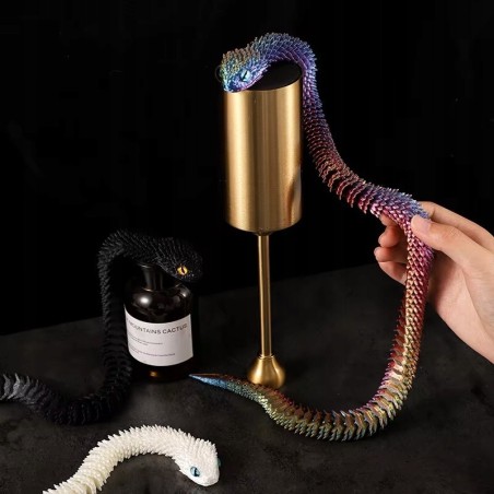 Figurka / Smok / Wąż z łuskami 3D / Fantasy / Kolorowa Dekoracja / 40 cm