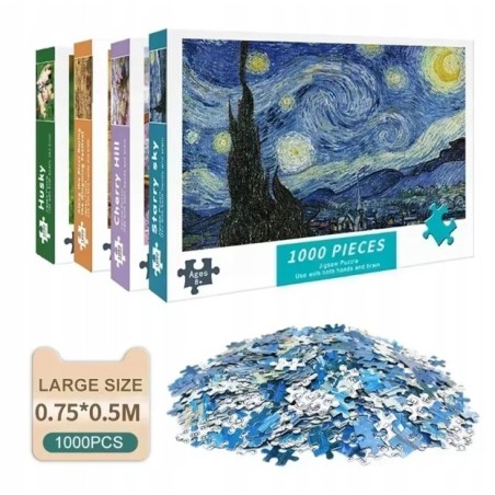 Puzzle 1000 el. – "Starry Sky" inspirowane "Gwiaździstą nocą" Van Gogha