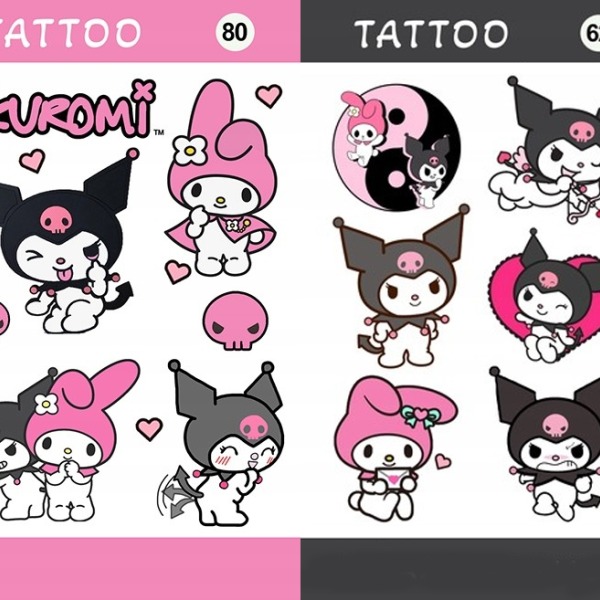 Tatuaże Kuromi i My Melody – kreatywna zabawa dla dzieci